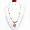 Gemstone Rose Quartz Tumble & beads Necklace