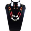 Gemstone tumble & mix color stone beads 2 line necklace