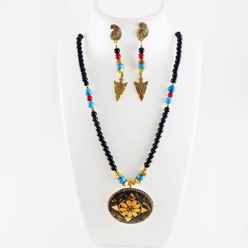 Semi Precious  Black-Onex stone beads  Necklace