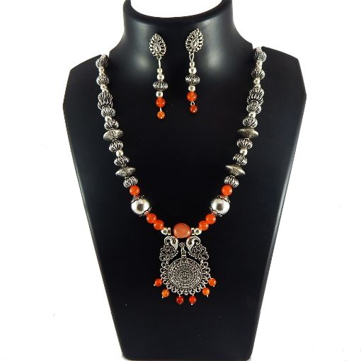 Gemstone & Metal Beads Fancy Necklace