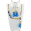 Gem Stone Turquoise beads & Tassel Necklace