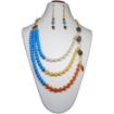 Multi color Stone & Metal Beads Necklace