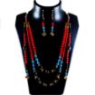 3 Lines Stone & Metal Beads Necklace