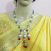 2color Stone & Metal Beads Necklace