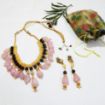Rose Quartz Tumble & stone Beads Necklace