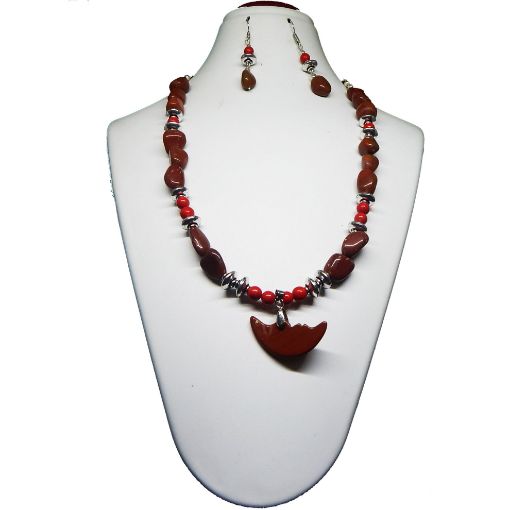 One Line Stone & Metal Beads Necklace