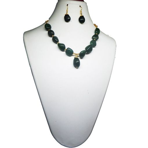 Green Aventurine Tumble Stone Beads Necklace