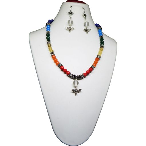 7 color Stone Beads Charm Necklace