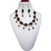 Blue Agate Tumble & Beaded single line choker Necklace