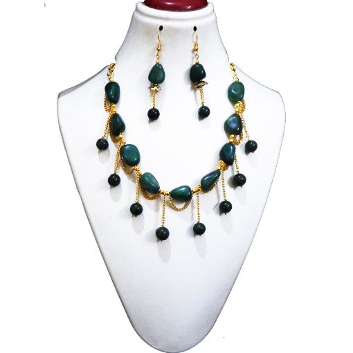 Green Aventurine Tumble & Beaded Choker Necklace