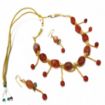 Carnelian Tumble & beaded Choker Necklace