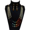 Tumble Stone Beads & Synthetic pearl Necklace