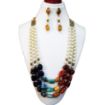 Tumble Stone Beads & Synthetic pearl Necklace