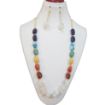 Tumble Stone Beads & White Cristal Necklace