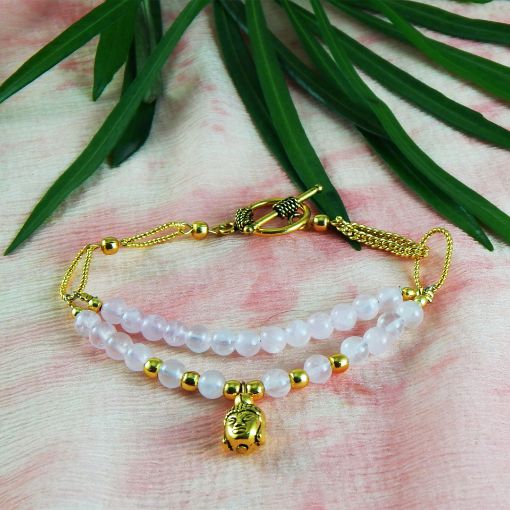 Rose Quartz Bracelet for Heart Chakra.