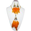 Real Orange color Feather Necklace