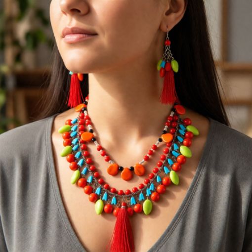 Glass Beads Banjara Stylish Necklace